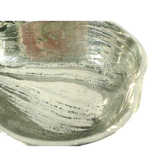 Condiment Nut Candy Dish, Pear Shaped Cast Aluminum Silver Antiqued Finish - Picture 4 of 12